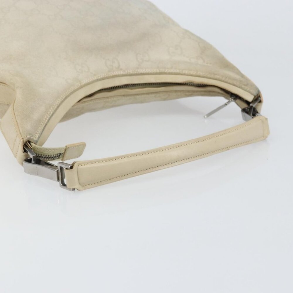 Authentic GUCCI GG Canvas Shoulder Bag Suede White Silver 000 0602 - Picture 14 of 16